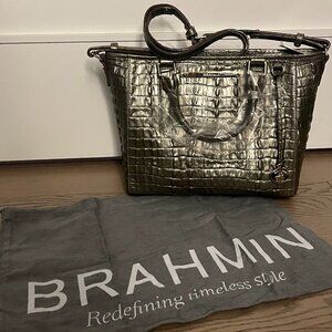 Brahmin Mini Arno Silver Handbag/Crossbody Bag